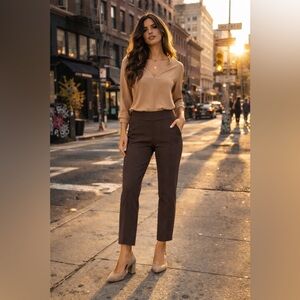 Sz 10P Athleta $120 MSRP NWOT Brown Straight Leg Pants